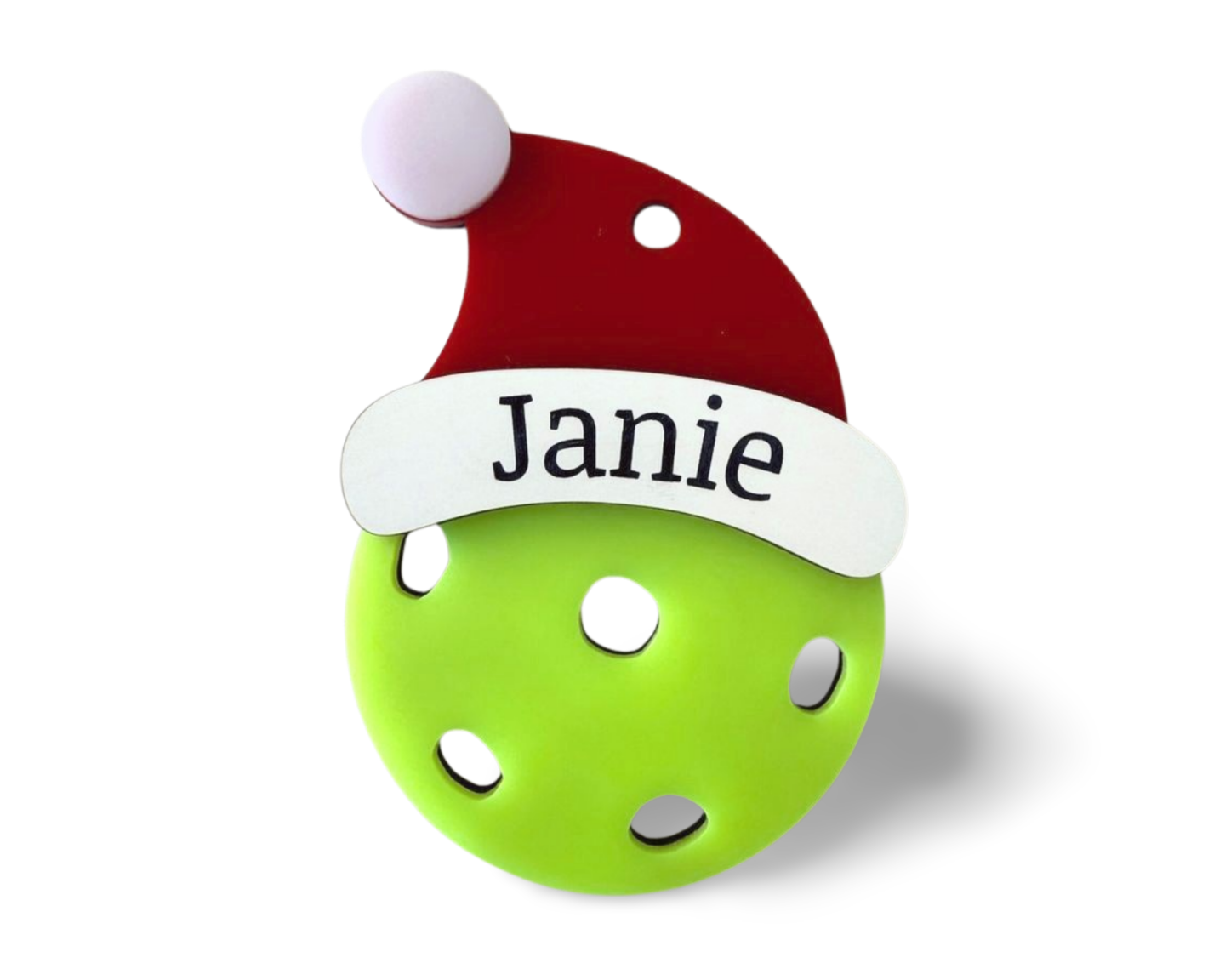Pickleball Santa Hat Personalized Ornament