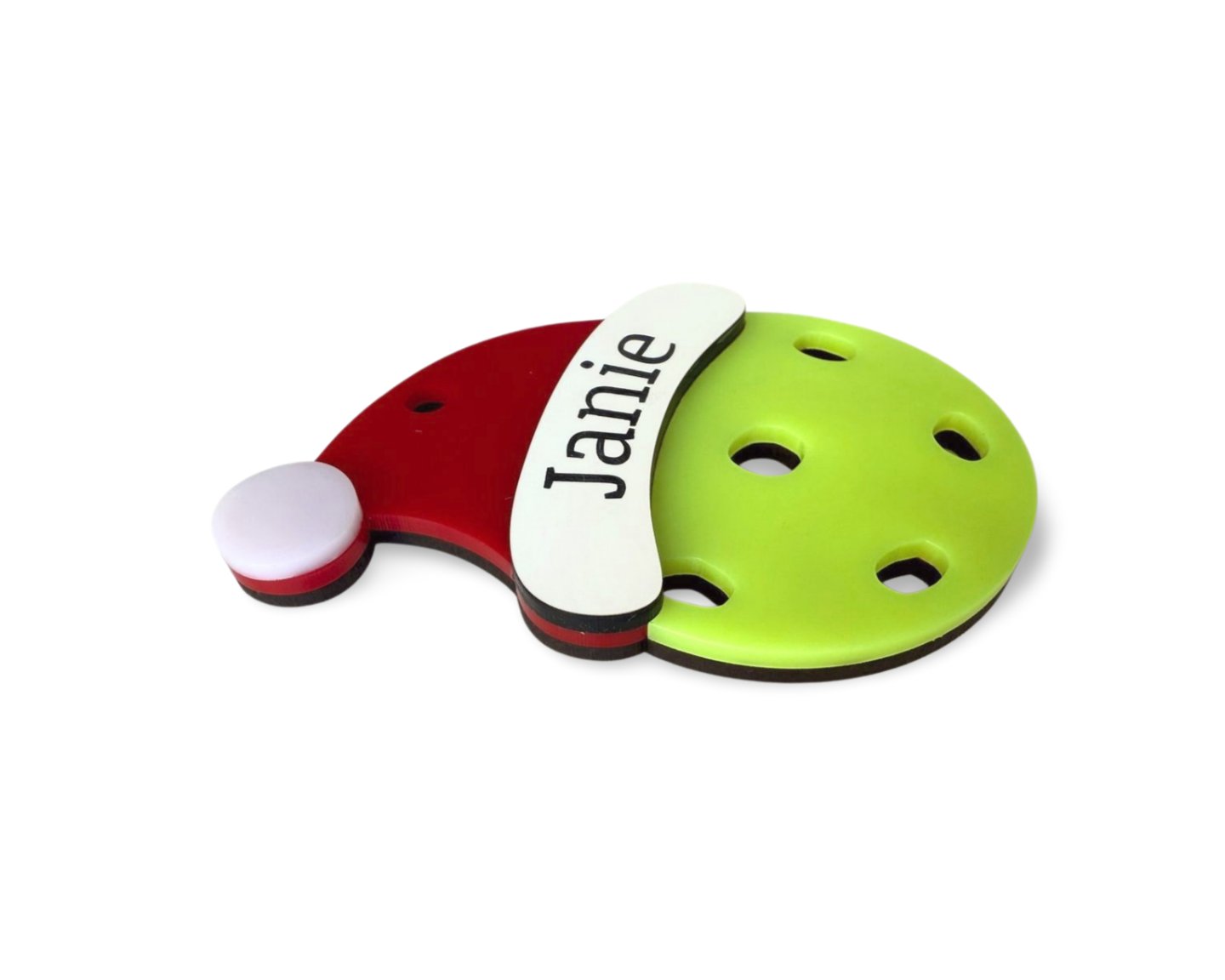 Pickleball Santa Hat Personalized Ornament