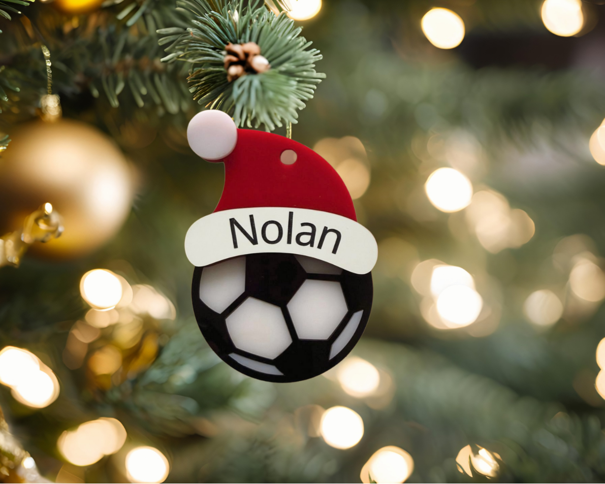 Personalized Soccer Christmas Ornament | NFC Memory Keepsake