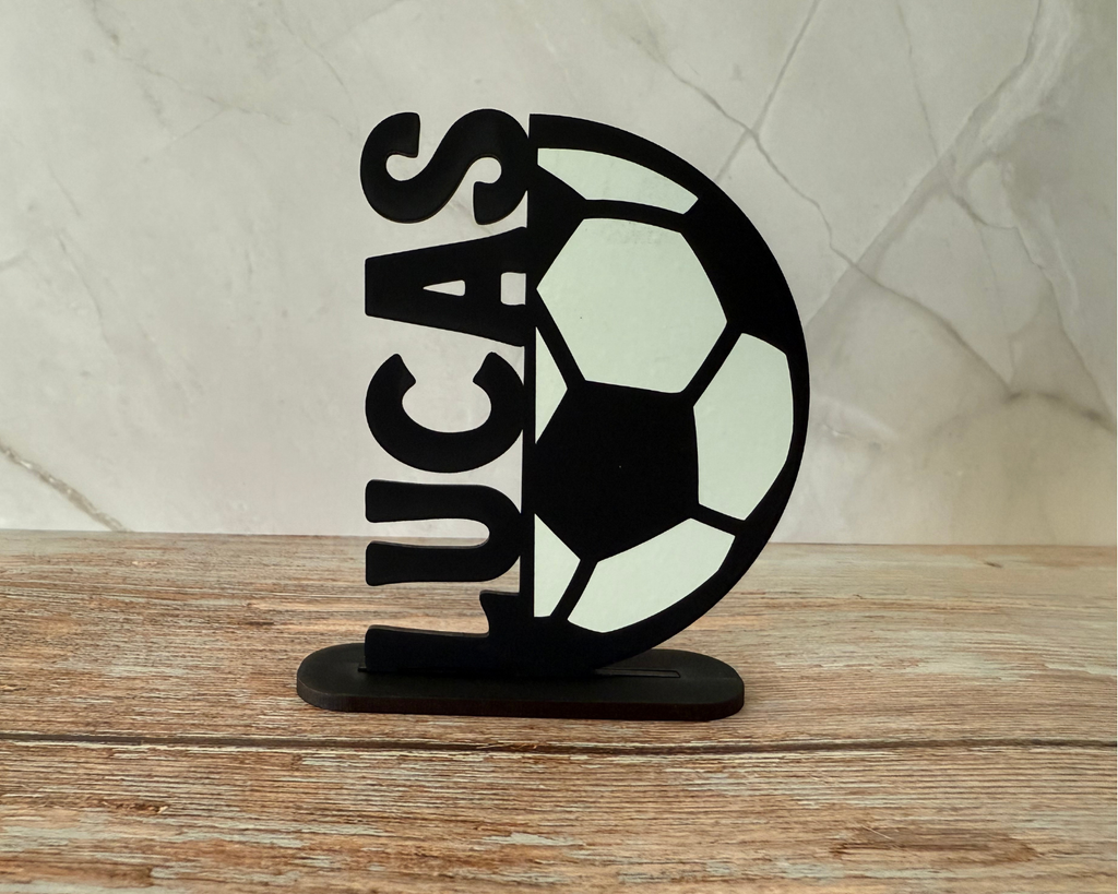 Glowing Soccer Name Stand