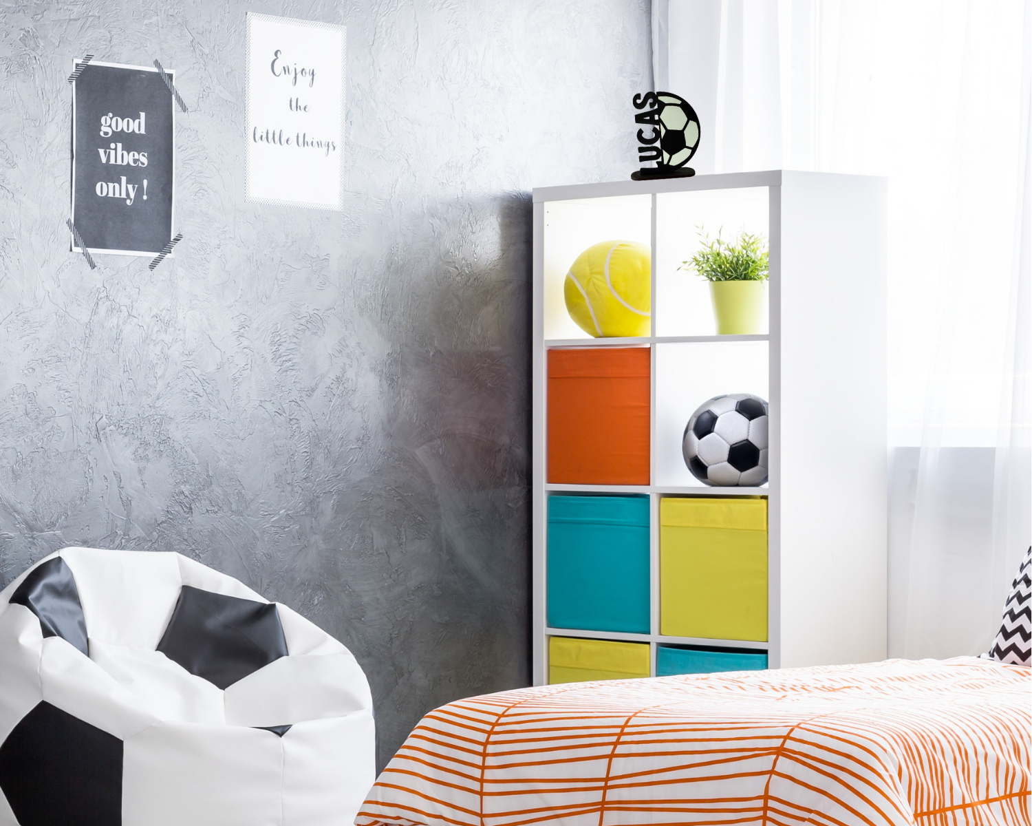 Glowing Soccer Name Stand